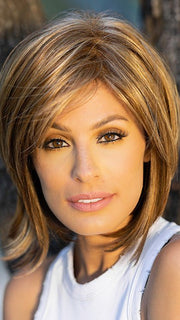 Roxie wearing CAMERON by RENE OF PARIS in COPPER GLAZE | Bronzed Brown with Red Gold highlight
