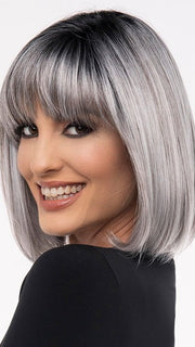 CARLEY by Envy in STERLING-SHADOW | Medium Salt-and-Pepper Grey with Darker Brown Roots