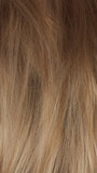 CHAMPAGNE-SUNSET | Dark/medium multi-tonal blond with textured honey, ash, and golden hues and chocolate brown roots