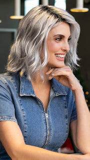STERLING SHADOW | Medium Salt-and-Pepper Grey with Darker Brown Roots