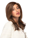 Model is wearing CHARMING by TressAllure in color 829 | Medium Brown with Red highlights