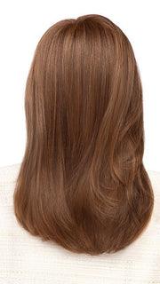 Model is wearing CHARMING by TressAllure in color 829 | Medium Brown with Red highlights