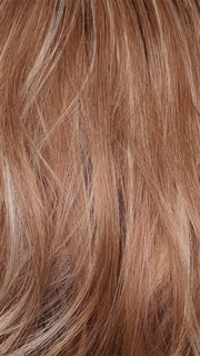 CINNAMON FROST R | Warm, medium coppery-brown base with white-blond highlights. The medium brown root color adds a realistic vibe.   