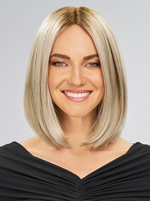 CLEMENTINE by Jon Renau in FS17/101S18 PALM SPRINGS BLONDE | Light Ash Blonde with Pure White Natural Violet Bold Highlights, Shaded with Dark Natural Ash Blonde