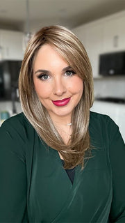 Danielle Sells @wighair_dontcare wearing SPOTLIGHT by RAQUEL WELCH WIGS in color RL12/22SS SHADED CAPPUCCINO | Light Golden Brown Evenly Blended with Cool Platinum Blonde Highlights and Dark Roots