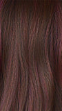 Deep Plum Brown-R | A rich blend of deep plum and dark brown tones, enhanced by a dark root that creates a bold and dramatic impression. 