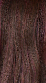 Deep Plum Brown-R | A rich blend of deep plum and dark brown tones, enhanced by a dark root that creates a bold and dramatic impression. 