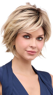 DELANEY by Envy in CHAMPAGNE-SHADOW | Soft Dark Blonde with Platinum Highlights and Chestnut Roots