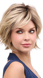 DELANEY by Envy in CHAMPAGNE-SHADOW | Soft Dark Blonde with Platinum Highlights and Chestnut Roots