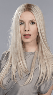 DIAMOND by Ellen Wille in LIGHT CHAMPAGNE ROOTED 22.24.16 | Light Neutral Blonde and Lightest Ash Blonde with Medium Blonde Blend and Shaded Roots