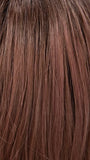 DUSTY-ROSE | Medium Coral Red Base with Dark Brown Roots