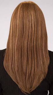 Sophia wearing BOHEME by ELLEN WILLE in color NOUGAT MIX 8.12.20 | Medium Brown and Lightest Brown with Light Strawberry Blonde Blend