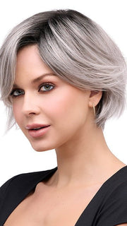 EVE by Envy in STERLING SHADOW | Medium Salt-and-Pepper Grey with Darker Brown Roots