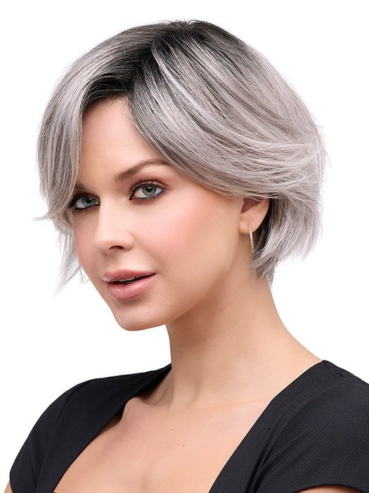 EVE by Envy in STERLING SHADOW | Medium Salt-and-Pepper Grey with Darker Brown Roots