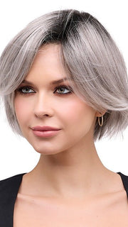 EVE by Envy in STERLING SHADOW | Medium Salt-and-Pepper Grey with Darker Brown Roots