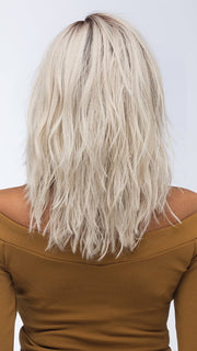FENIX by ESTETICA in color SILVERSUN/RT8 | Iced Blonde Dusted with Soft Sand and Golden Brown Roots