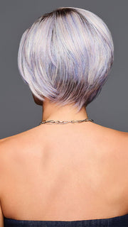 Model is wearing DARE TO DREAM by GABOR in color GF39-61SS SS BLUE VIOLET |  Blue Violet mixed with Silver Gray shaded with Dark Brown