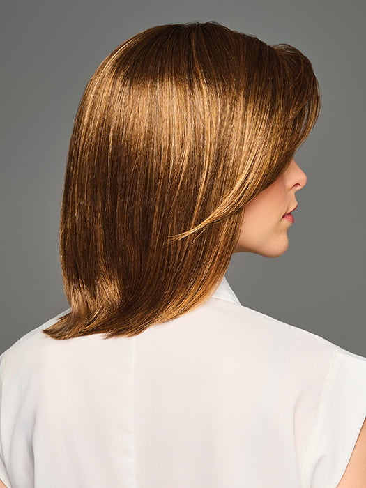 Model is wearing JUBILANT by Gabor in color GL8-29SS SS HAELNUT | Coffee Brown with soft Ginger highlights