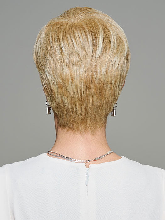 Model is wearing DREAM DEBUT in LIGHT-BLONDE | Medium Blonde Streaked with Pale Gold Highlights