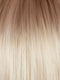GHOST-BLONDE-R | Medium neutral blond roots fade into a pearl cream blond shade with platinum blond undertones. 