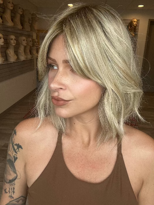 FS17/101S18 PALM SPRINGS BLONDE | Light Ash Blonde with Pure White Natural Violet Bold Highlights, Shaded with Dark Natural Ash Blonde