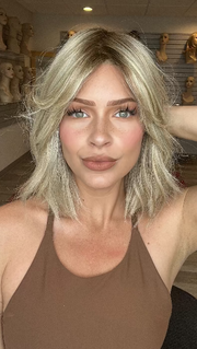 FS17/101S18 PALM SPRINGS BLONDE | Light Ash Blonde with Pure White Natural Violet Bold Highlights, Shaded with Dark Natural Ash Blonde