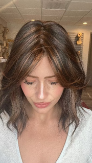 FS4/33/30A MIDNIGHT COCOA | Dark Brown, Medium Red, Medium Natural Red Blonde/Brown Blend with Medium Natural Red Blonde/Brown Blend Bold Highlights