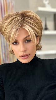 NAOMI by Jon Renau in 12FS8 MALIBU BLONDE | LIght Gold Brown, Light Natural Gold Blonde, Pale Natural Gold-Blonde Blend, Shaded with Light Gold Brown.