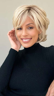 NAOMI by Jon Renau in 12FS8 MALIBU BLONDE | LIght Gold Brown, Light Natural Gold Blonde, Pale Natural Gold-Blonde Blend, Shaded with Light Gold Brown.