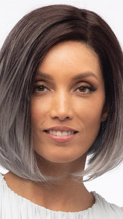 JAMISON by Estetica in GRAYDIENT-STORM | Dark Brown Roots that Melt into Light Gray and Silver Tones Towards the Ends