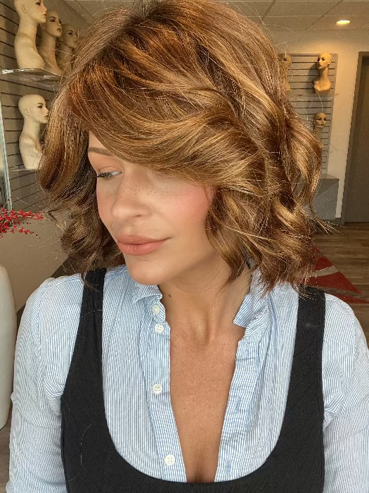 30A27S4 | Medium Natural Red and Medium Red-Gold Blonde Blend, Shaded with Dark Brown