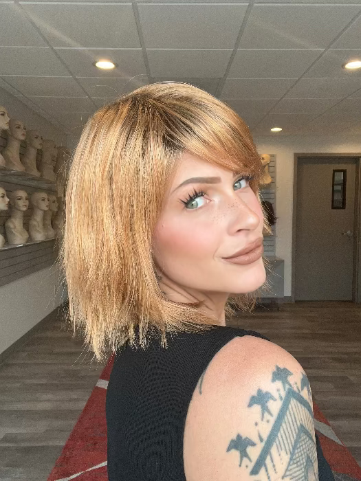 MANDARIN-ROOTED | Light Auburn and Strawberry Blonde Blend with Golden Brown Roots