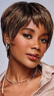 NIA by Kim Kimble in MC2/4 CHOCOLATE TRUFFLE | Black Evenly Blended with Dark Brown Highlights