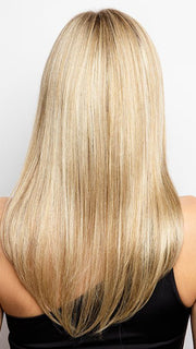 CREAMY TOFFEE | Rooted Dark Blonde Evenly Blended with Light Platinum Blonde and Light Honey Blonde
