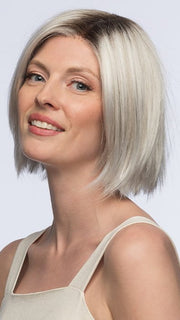 LUMI by Estetica in color SILVERSUN/RT8 | Iced Blonde with Soft Sand and Golden Brown Roots