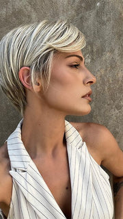 FS17/101S18 PALM SPRINGS BLONDE | Light Ash Blonde with Pure White Natural Violet Bold Highlights, Shaded with Dark Natural Ash Blonde