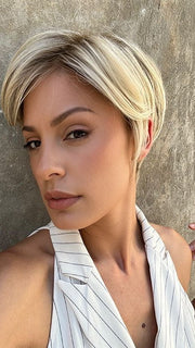 FS17/101S18 PALM SPRINGS BLONDE | Light Ash Blonde with Pure White Natural Violet Bold Highlights, Shaded with Dark Natural Ash Blonde