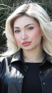 Maha wearing MELLOW by ESTETICA in SUNLIT-BLONDE | Soft Blend of Sandy Blonde, Lightest Blonde and Iced Blonde with a Light Golden Brown Root
