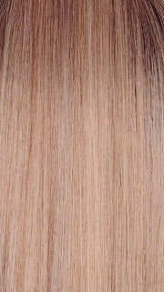 MUSHROOM-MELANGE | A modern mushroom blonde with a mid-brown root, featuring tones of cream, pale chocolate, and soft steel blonde. 