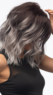 GRAYDIENT-STORM | Dark Brown Roots that Melt into Light Gray and Silver Tones Towards the Ends