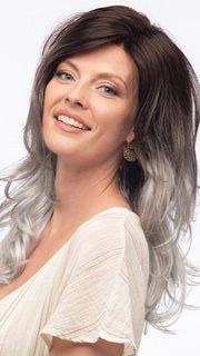 ORCHID by Estetica in GRAYDIENT-STORM | Dark Brown Roots that Melt into Light Gray and Silver Tones Towards the Ends