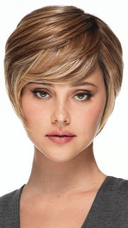 PIXIE LITE by TressAllure in 14/26/R10 | Red Blonde with Gold Blonde Highlights and Light Brown Roots