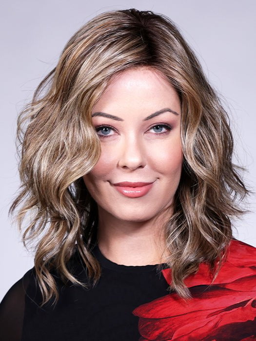 POLO by BelleTress in BROWN SUGAR COOKIE R | The roots are a Rich Brown Tone that seamlessly transitions into a Warm, Golden-Brown base. Delicate highlights in honey and toffee tones add dimension