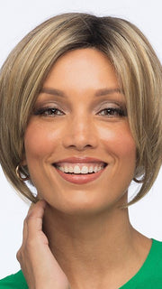 MAXX by Estetica in RH12/26RT4 | Light Brown with Fine Golden Blonde Highlights And Dark Roots