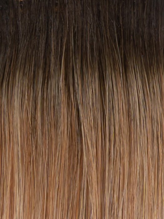 RH25/27SS SHADED BUTTERSCOTCH | Medium Golden Blonde with Strawberry Blonde highlights from dark roots to ends