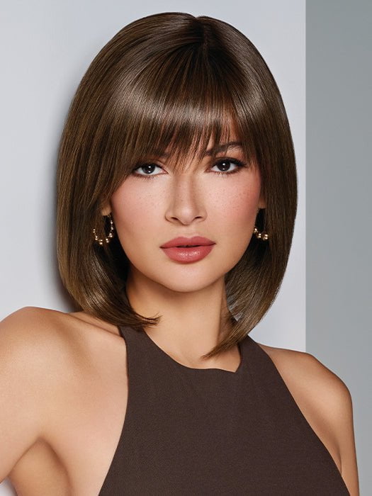 STRAIGHT TO CAMERA by Raquel Welch in RL8/12SS ICED MOCHA | Medium Brown shaded with Dark Blonde