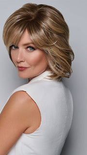 The trendy eyelash bangs can be worn on the face or swept to the side