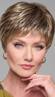 WINNER PREMIUM by Raquel Welch in SS12/22 SHADED CAPPUCCINO | Light Golden Brown Evenly Blended with Cool Platinum Blonde Highlights and Dark Roots