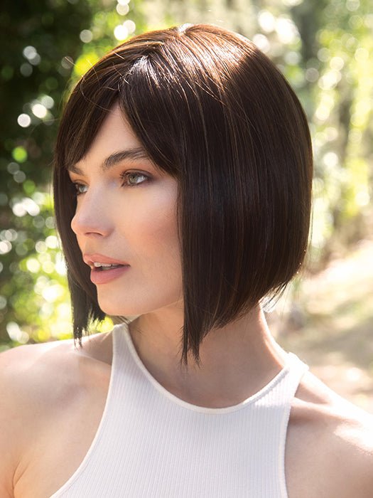 SCORPIO PM by Rene of Paris in COFFEE-LATTE-R | Dark Brown with Evenly Blended Honey Brown Highlights with Dark Brown roots PPC MAIN IMAGE