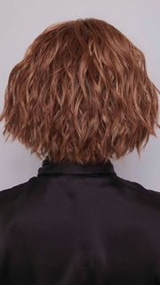 ROSANNA by RENE OF PARIS in color CARAMEL SWIRL | A blend of Warm Caramel, Chocolate Brown, Honey-Toned Blonde with Brown Roots